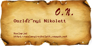 Oszlányi Nikolett névjegykártya